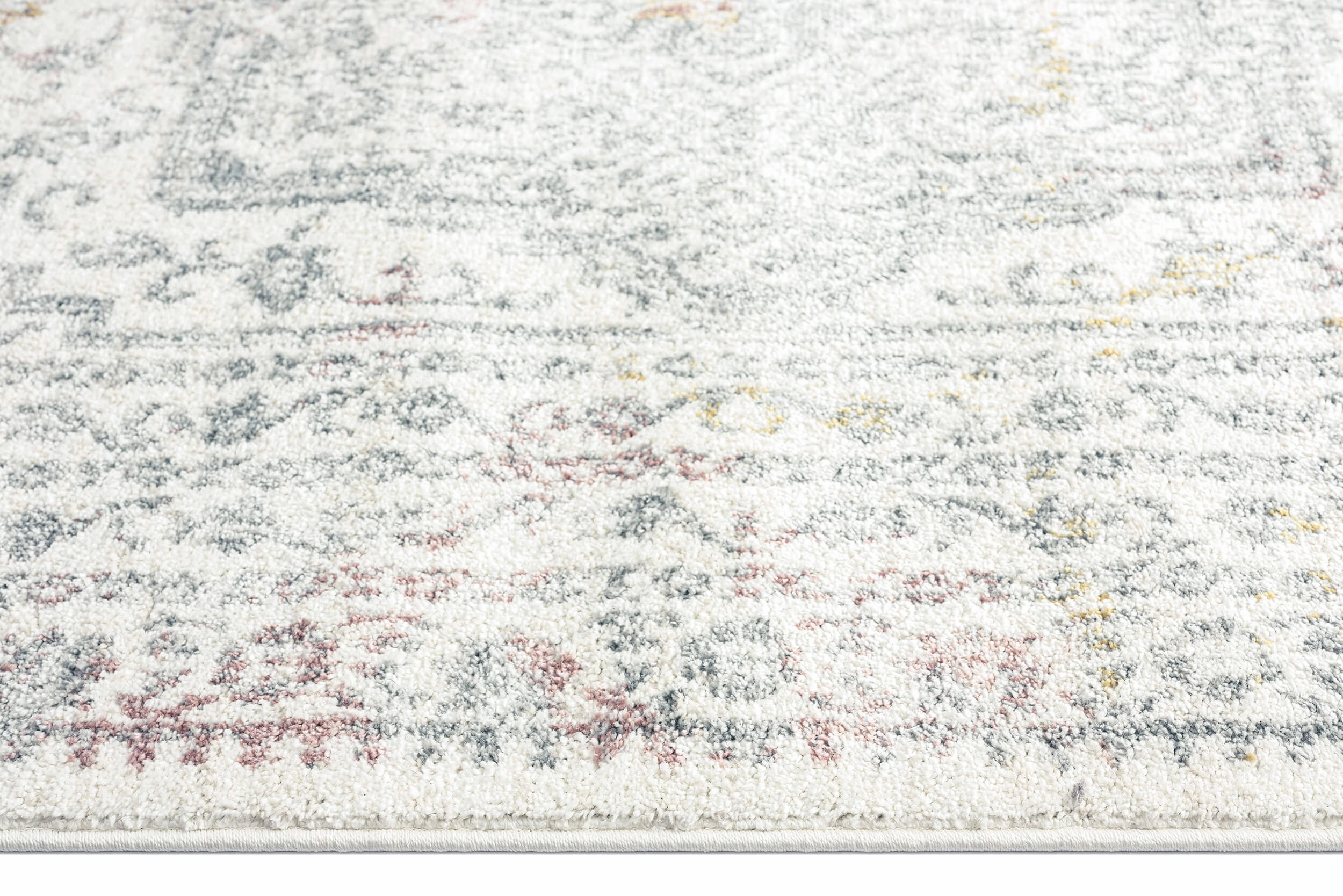 Nasya Pink Yellow and Grey Traditional Medallion Rug *NO RETURNS UNLESS FAULTY