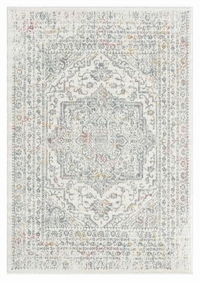 Nasya Pink Yellow and Grey Traditional Medallion Rug *NO RETURNS UNLESS FAULTYmodern color block patchwork rug