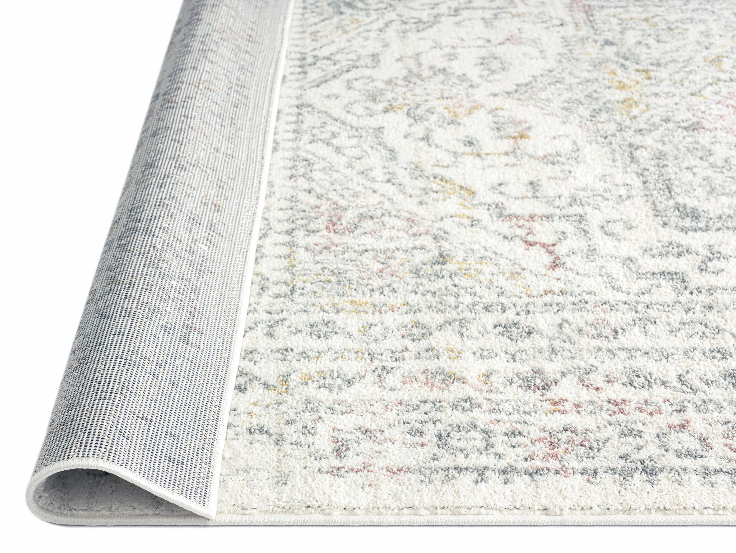 Nasya Pink Yellow and Grey Traditional Medallion Rug *NO RETURNS UNLESS FAULTY