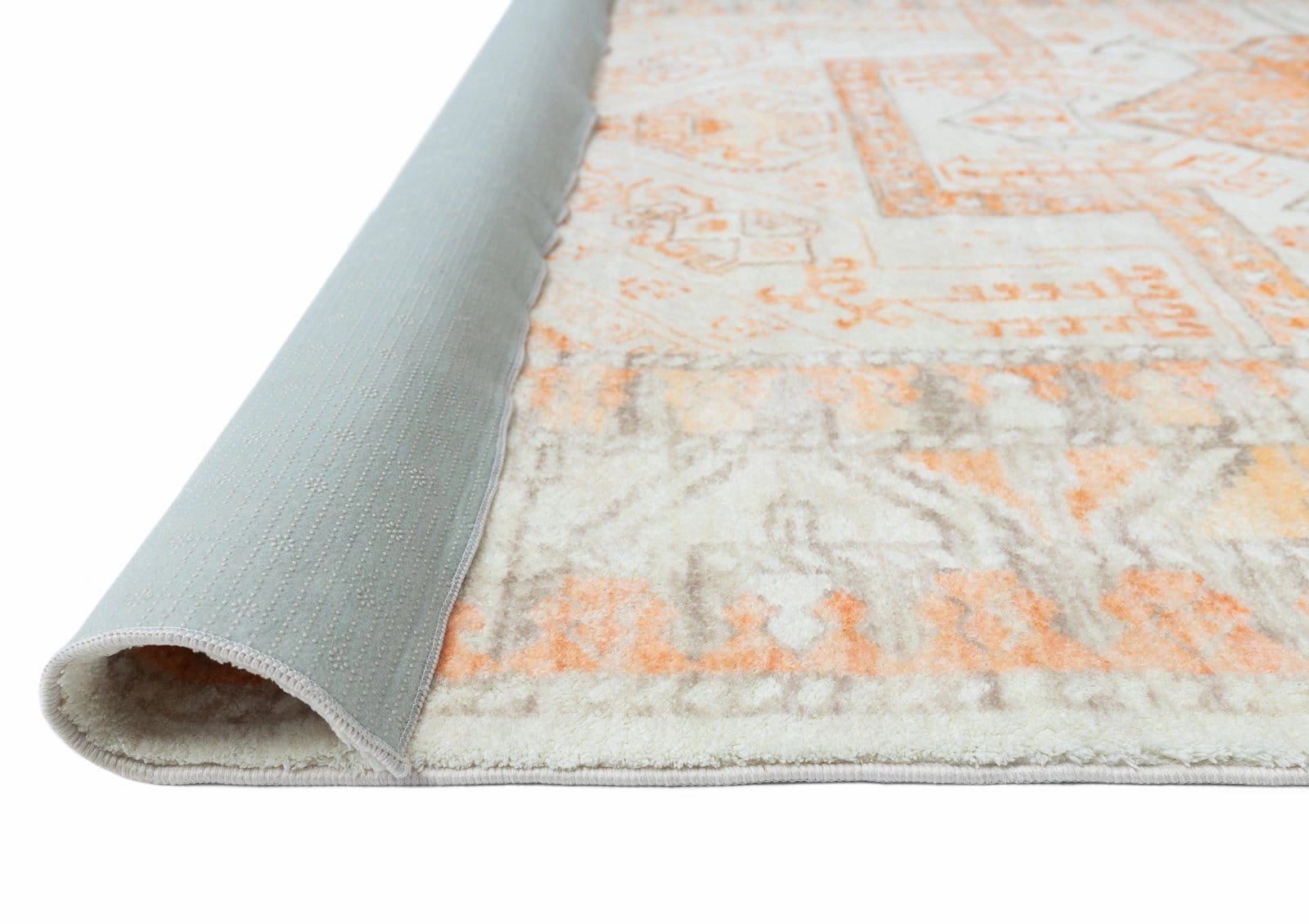 Natalya Orange and Cream Transitional Washable Rug *NO RETURNS UNLESS FAULTY