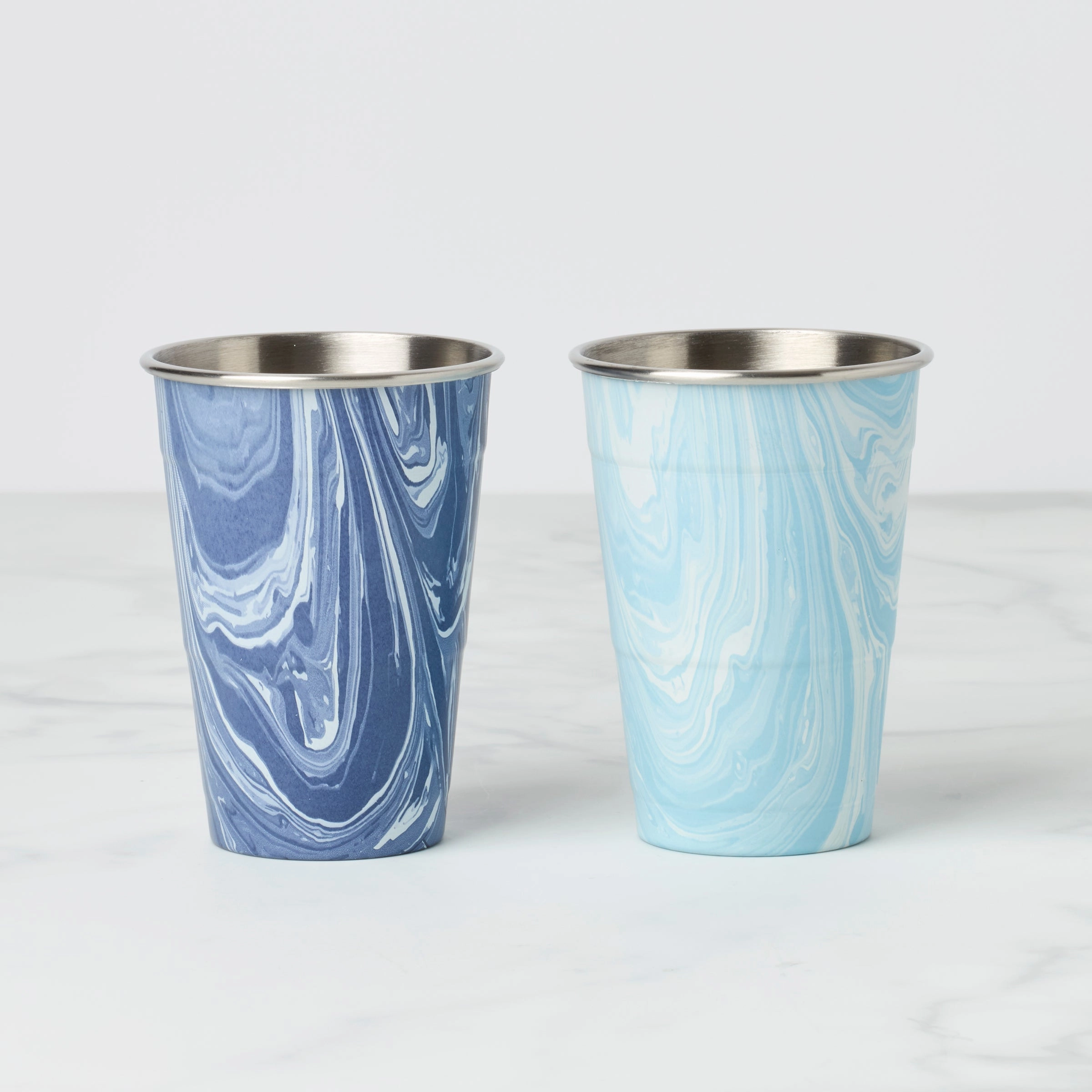 Navy Blue Swirl Party Cup - Set Of 2glass cups ,personalized mugs 