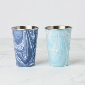 Navy Blue Swirl Party Cup - Set Of 2glass cups ,personalized mugs 