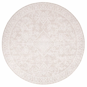 Neci Neutral Cream Plush Rollie Pollie Round Playmatmodern color block patchwork rug