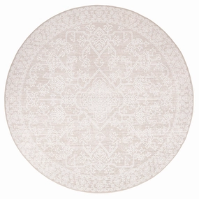 Neci Neutral Cream Plush Rollie Pollie Round Playmatmodern color block patchwork rug
