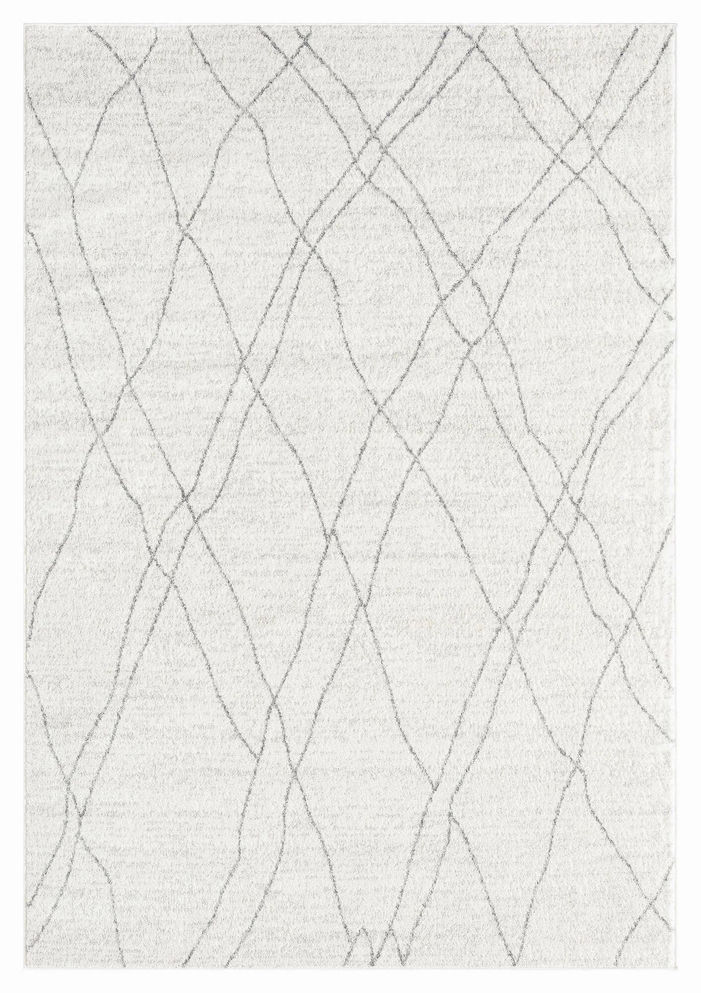 Neera Grey and Ivory Abstract Diamond Rugmodern color block patchwork rug