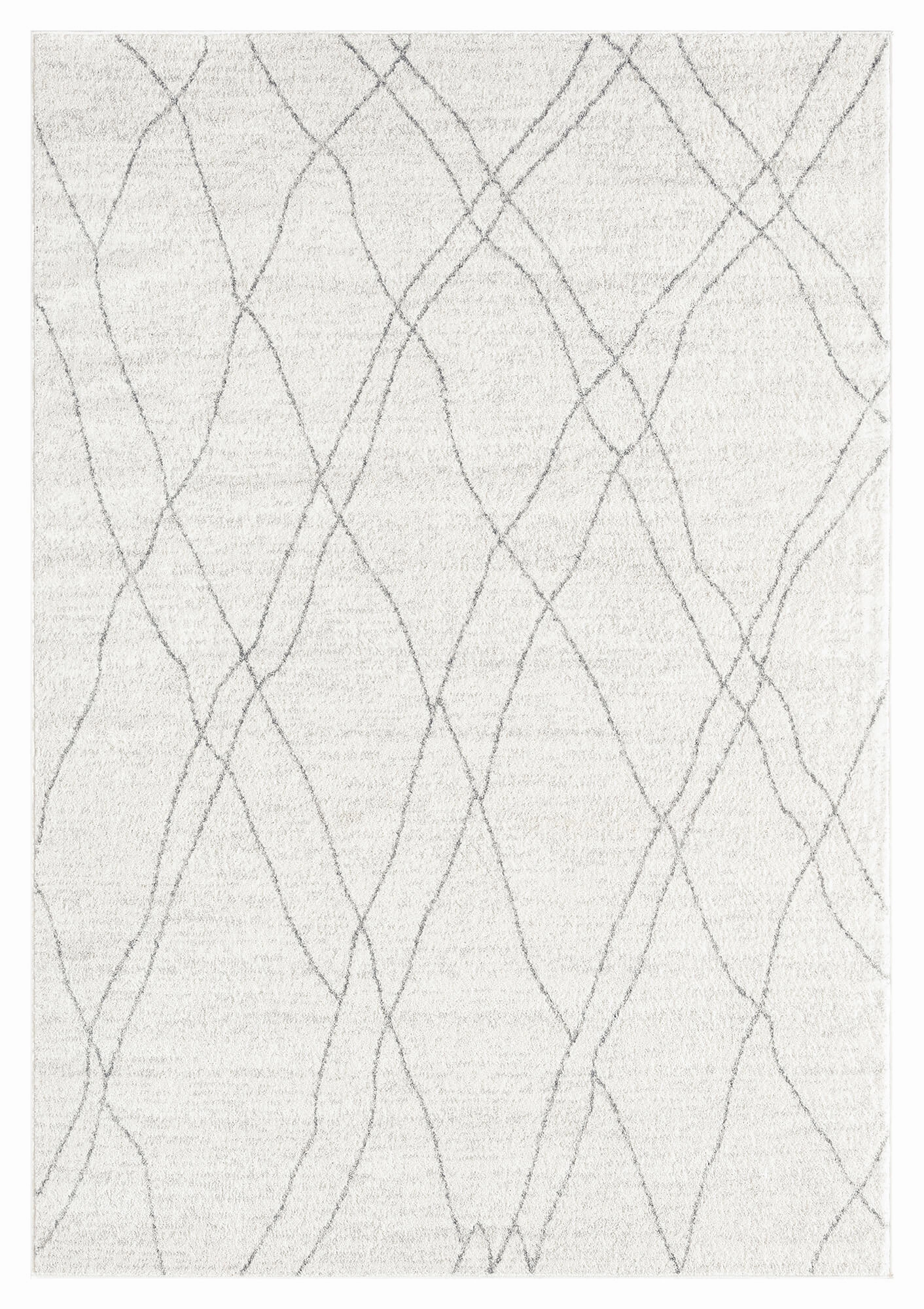 Neera Grey and Ivory Abstract Diamond Rugmodern color block patchwork rug