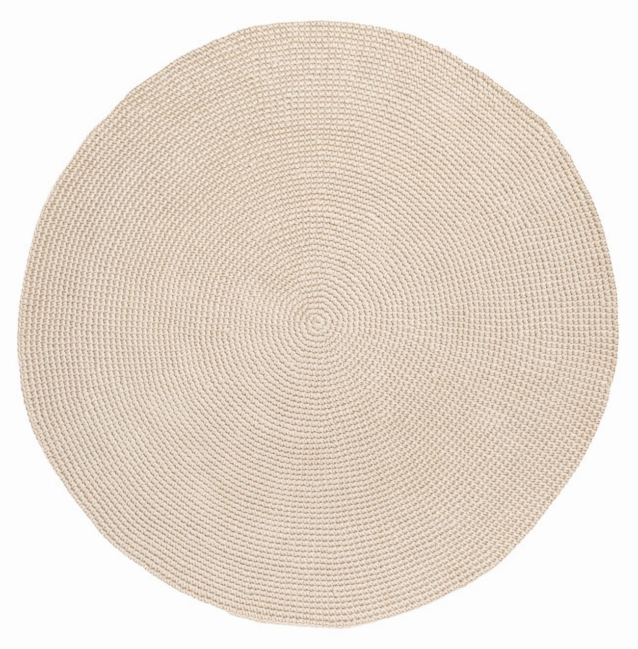 Nessa Beige Crochet Indoor Outdoor Round Rugmodern color block patchwork rug