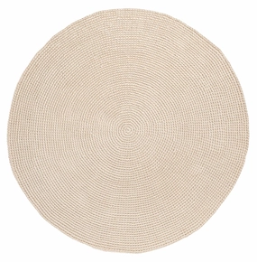 Nessa Beige Crochet Indoor Outdoor Round Rugmodern color block patchwork rug