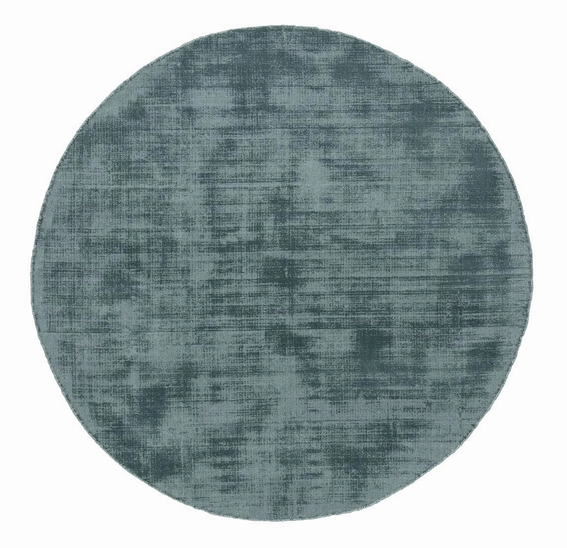 Nico Turquoise Handwoven PET Round Rugmodern color block patchwork rug