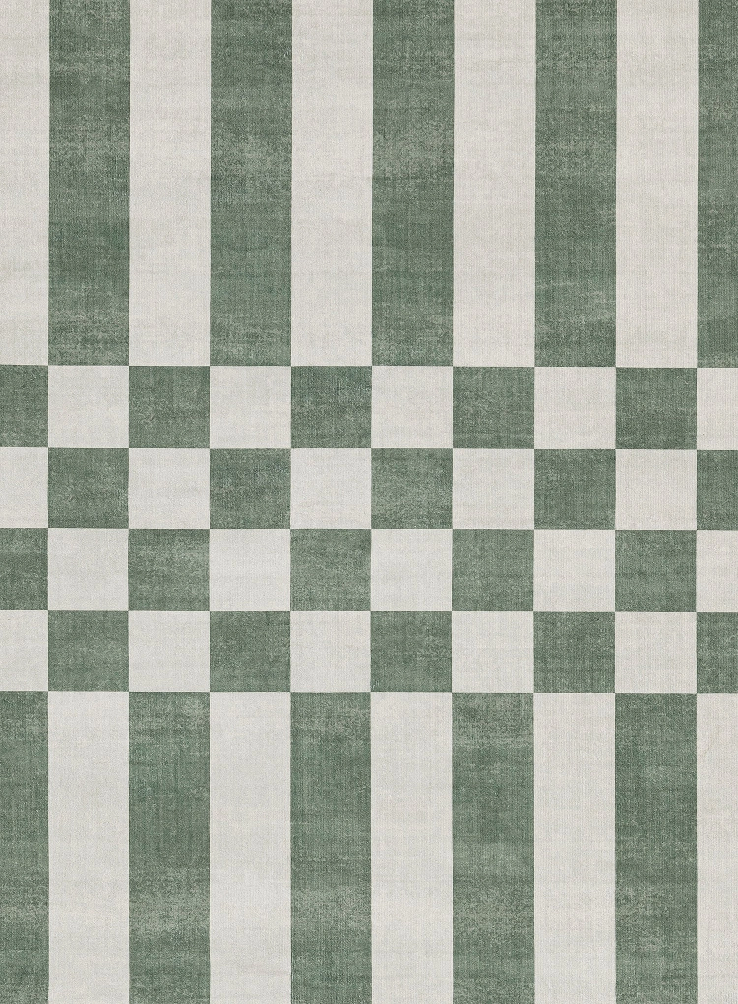Nicolette Green and White Checkered and Striped Rug