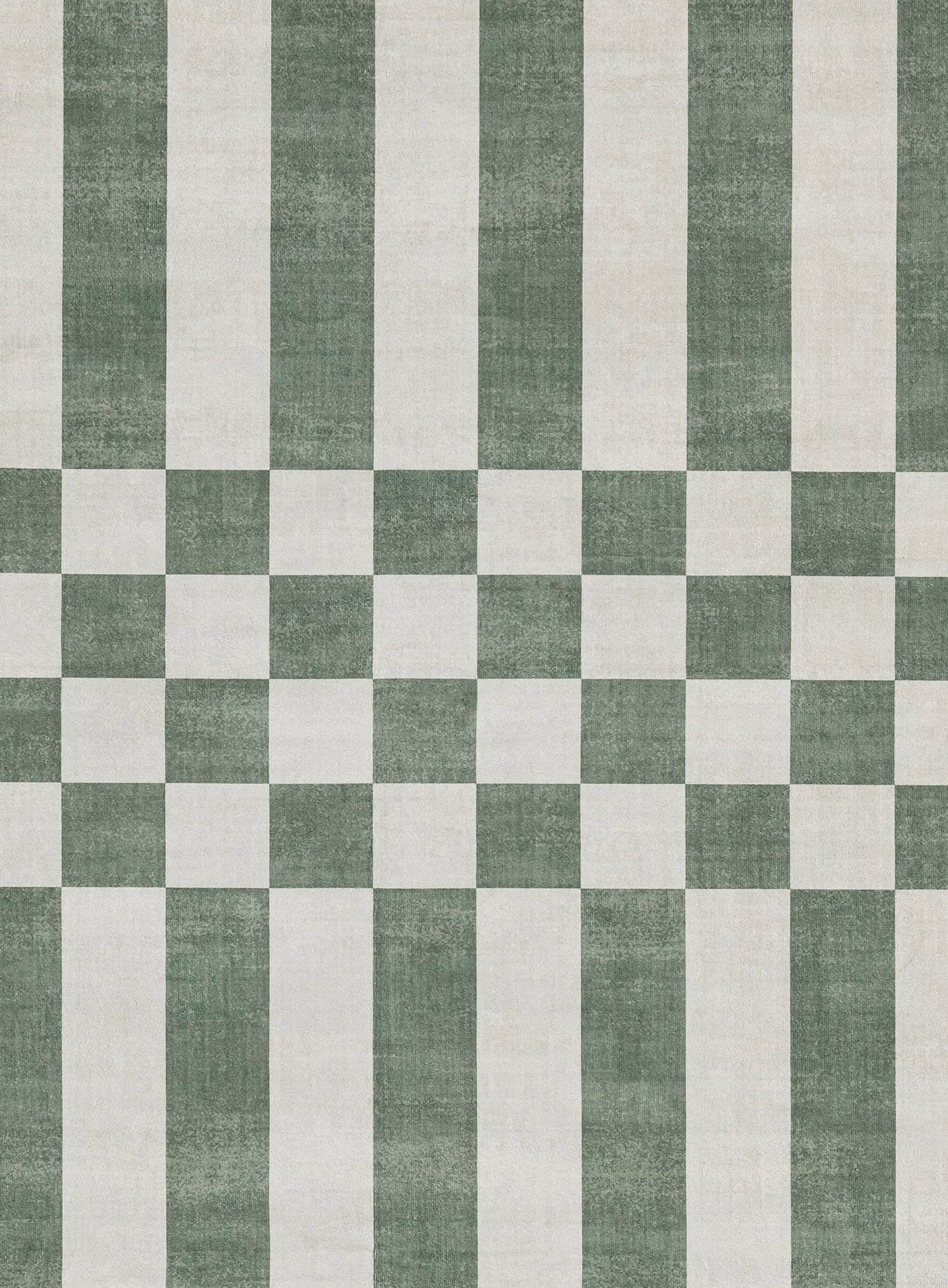 Nicolette Green and White Checkered and Striped Rug