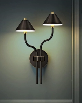 Noir Dual Arm Matte Black Wall Sconcemodern wall lamp,smart wall lamp
