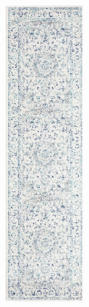 Noor Blue and Ivory Traditional Distressed Runner Rugmodern color block patchwork rug