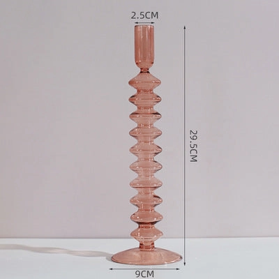 Nordic Pastel Glass Candlestick Holders