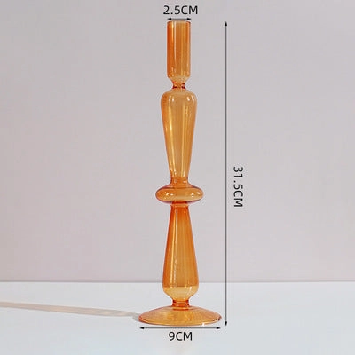 Nordic Pastel Glass Candlestick Holders