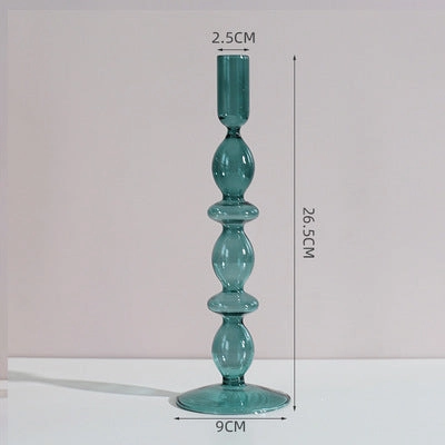 Nordic Pastel Glass Candlestick Holders