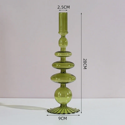 Nordic Pastel Glass Candlestick Holders