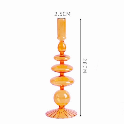 Nordic Pastel Glass Candlestick Holders