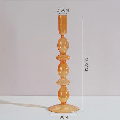 Nordic Pastel Glass Candlestick Holders