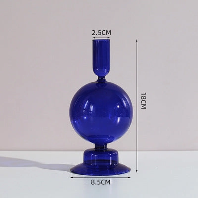 Nordic Pastel Glass Candlestick Holders