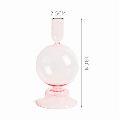 Nordic Pastel Glass Candlestick Holders