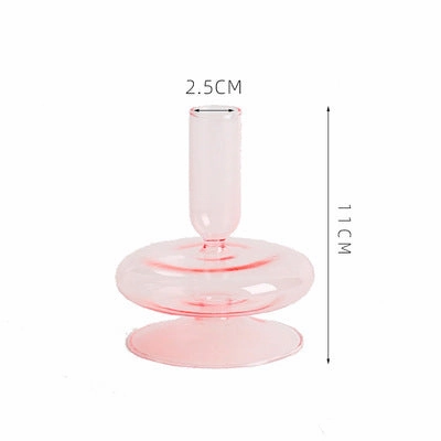 Nordic Pastel Glass Candlestick Holders