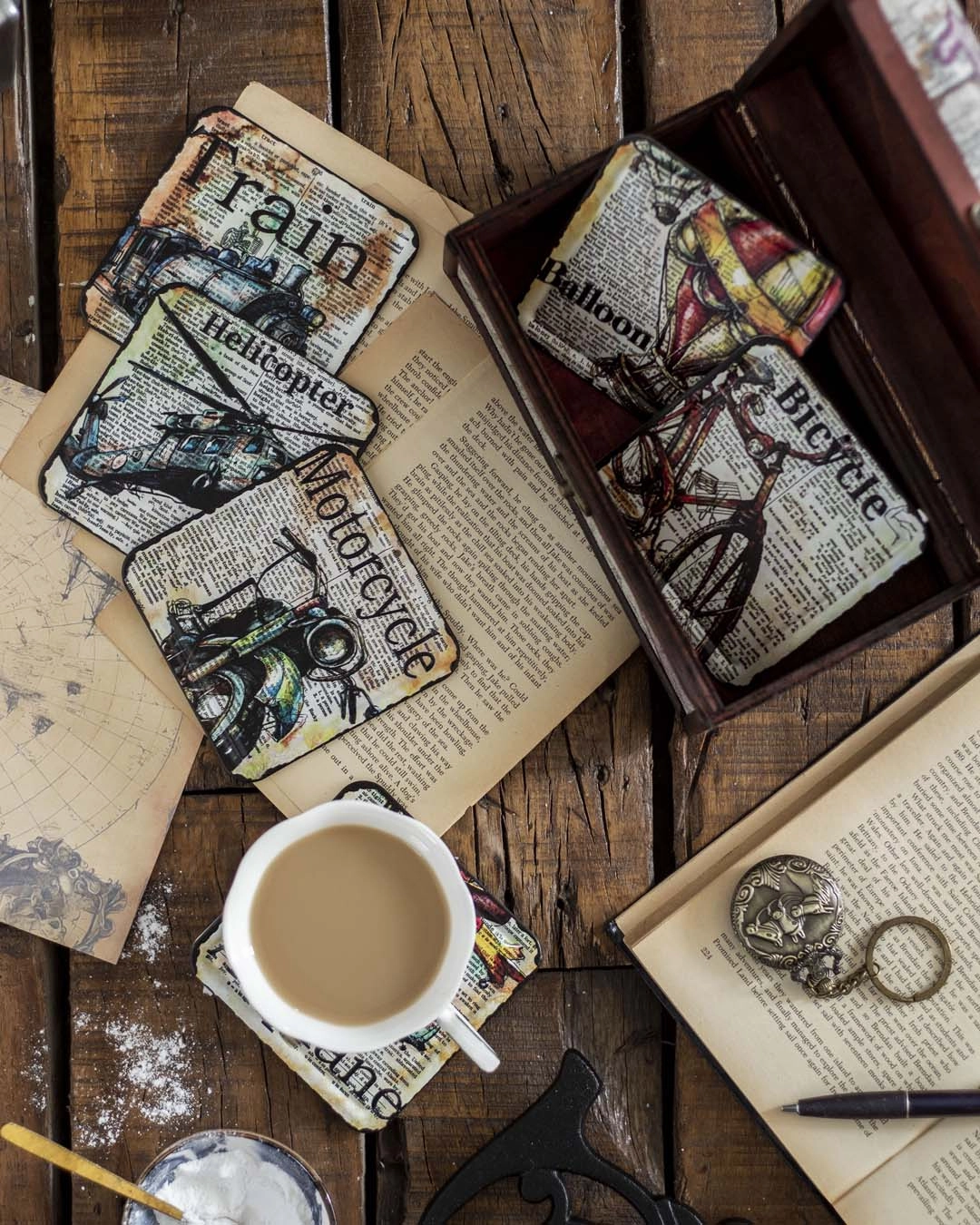 Nostalgia Metal Coasters - Set of 6modern kitchen decor ,kitchen dinner set ,dinnerware 