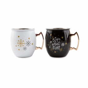 Oh What Fun Moscow Mule Mugs - Set Of 2glass cups ,personalized mugs 