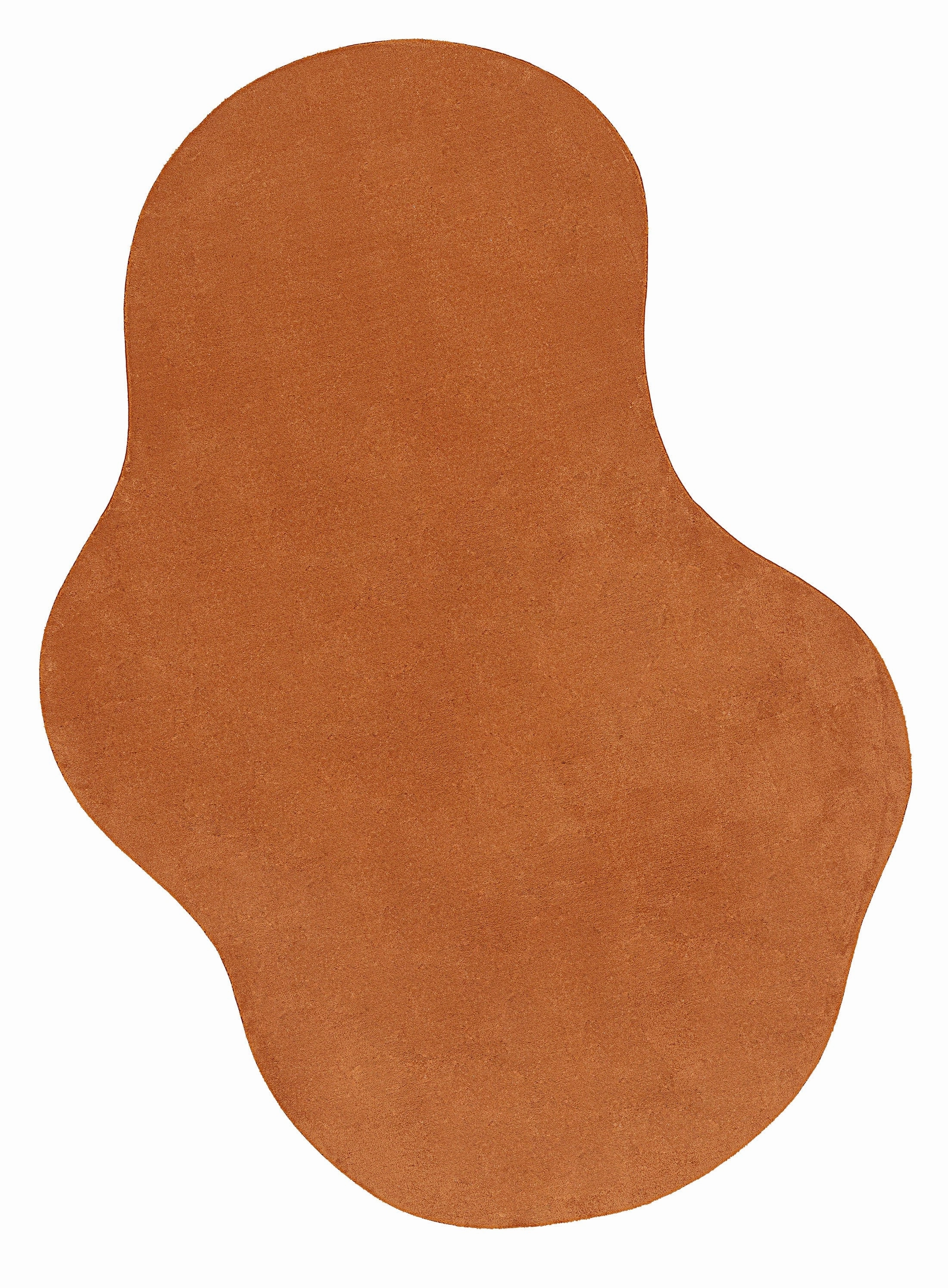 Oluchi Terracotta Brown Irregular Washable Rugmodern color block patchwork rug