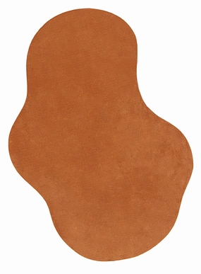 Oluchi Terracotta Brown Irregular Washable Rugmodern color block patchwork rug