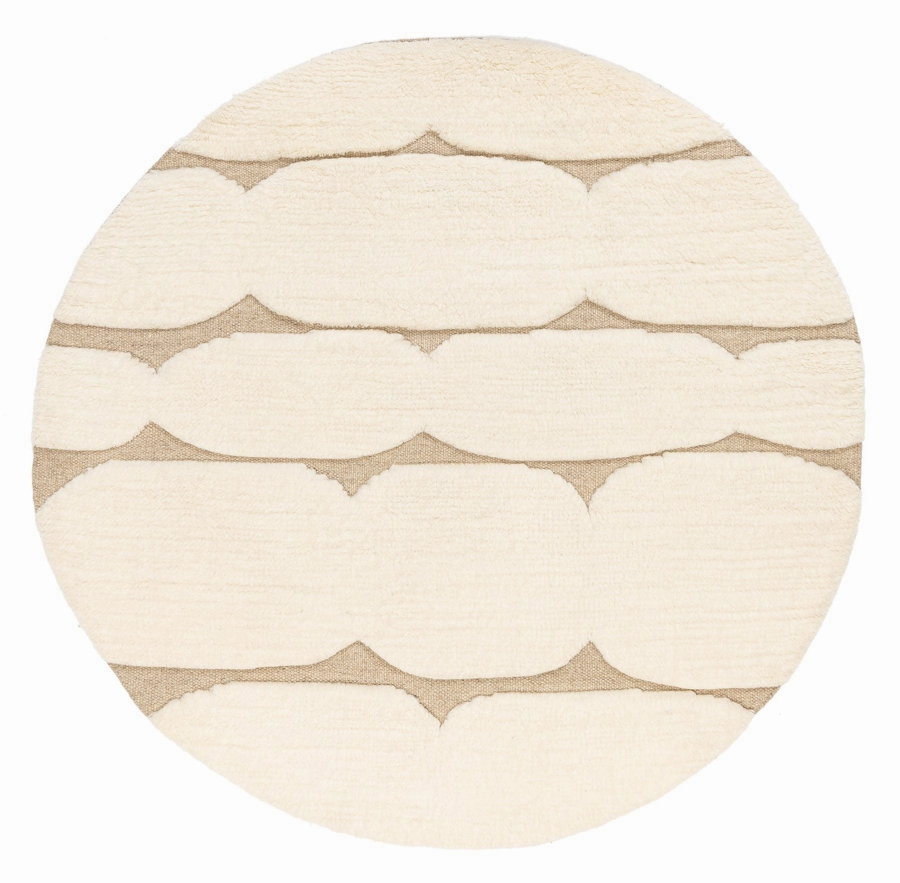 Olympia Ivory Textured Wool Round Rugmodern color block patchwork rug
