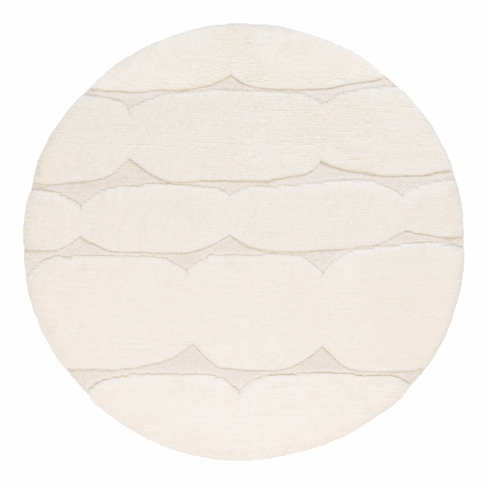 Omaira Ivory Textured Wool Round Rugmodern color block patchwork rug