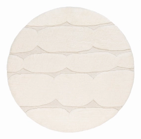 Omaira Ivory Textured Wool Round Rugmodern color block patchwork rug