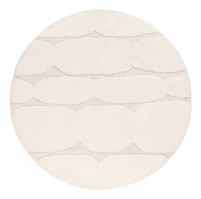 Omaira Ivory Textured Wool Round Rugmodern color block patchwork rug