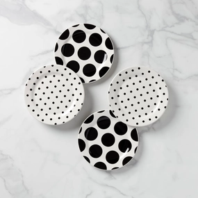 On The Dot Assorted Accent Plates - Set of 4halloween party decor ,outdoor halloween decor 