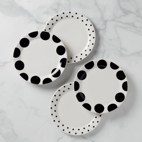 On The Dot Assorted Dinner Plates - Set of 4halloween party decor ,outdoor halloween decor 