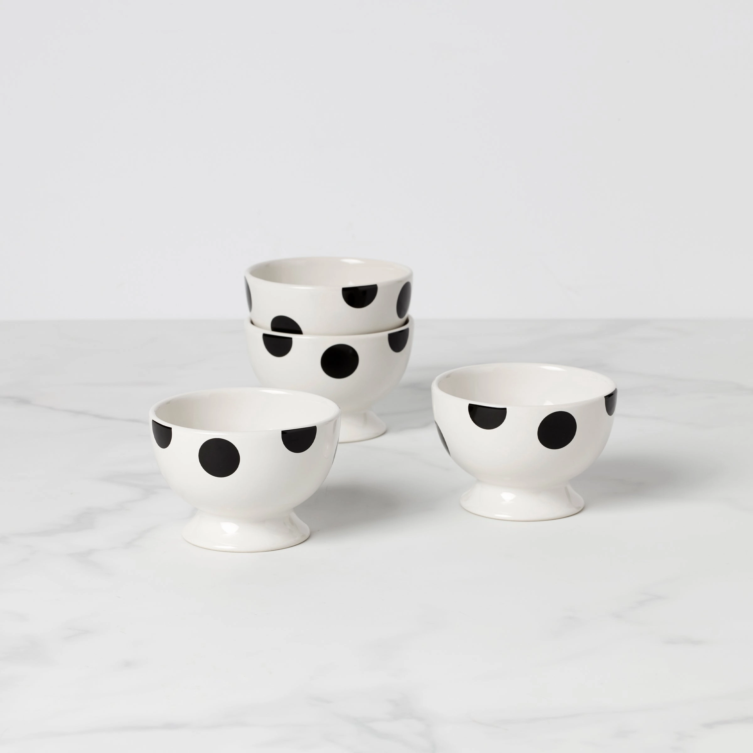 On The Dot Assorted Footed Dessert Bowls - Set of 4halloween party decor ,outdoor halloween decor 