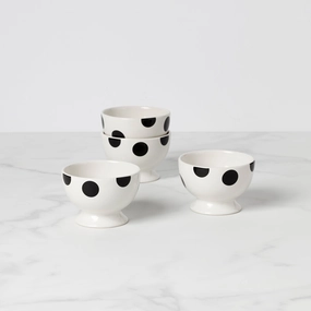 On The Dot Assorted Footed Dessert Bowls - Set of 4halloween party decor ,outdoor halloween decor 