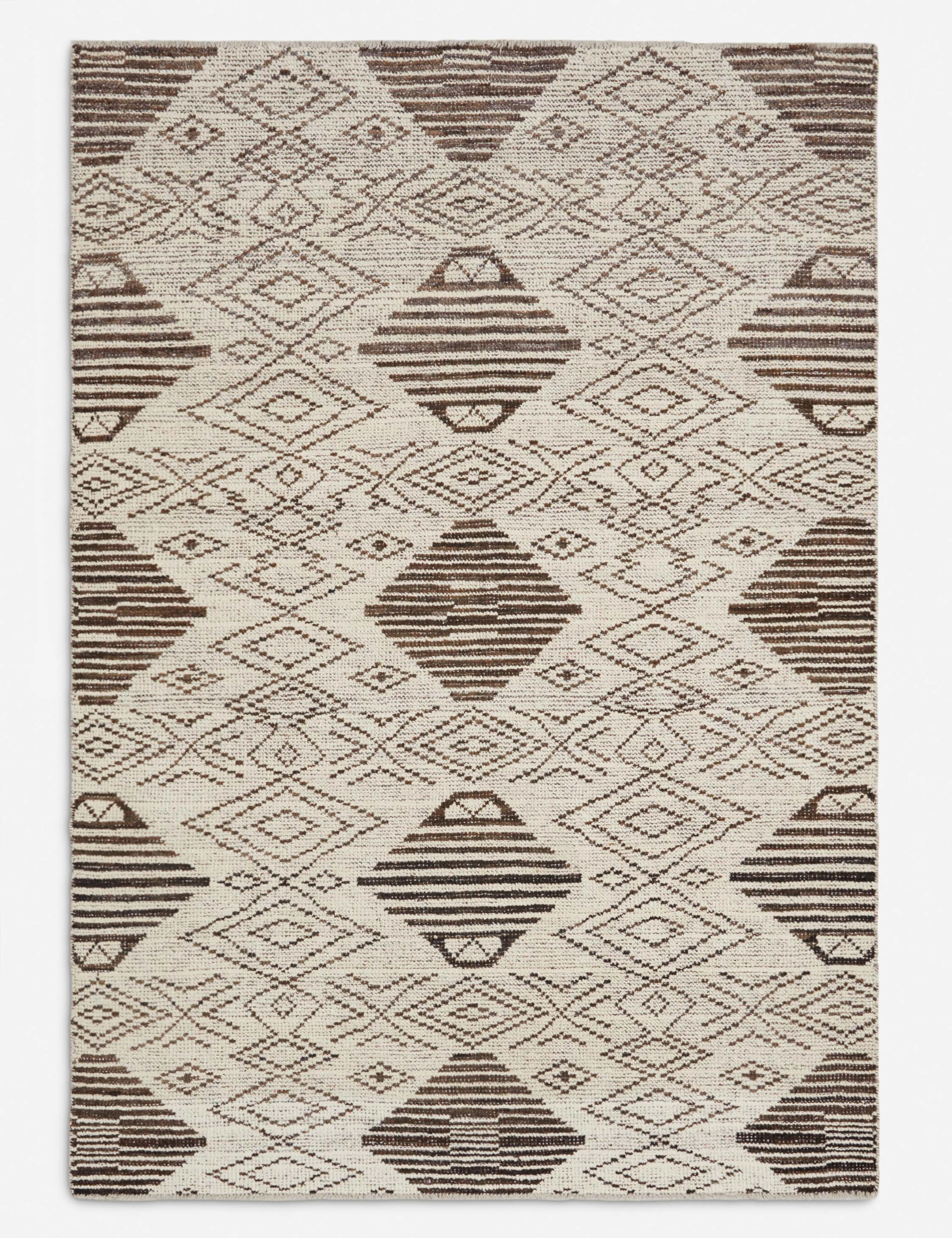 One-of-A-Kind Moroccan-Style Hand-Knotted Wool Rug No. 3, 6' x 8'8"modern color block patchwork rug
