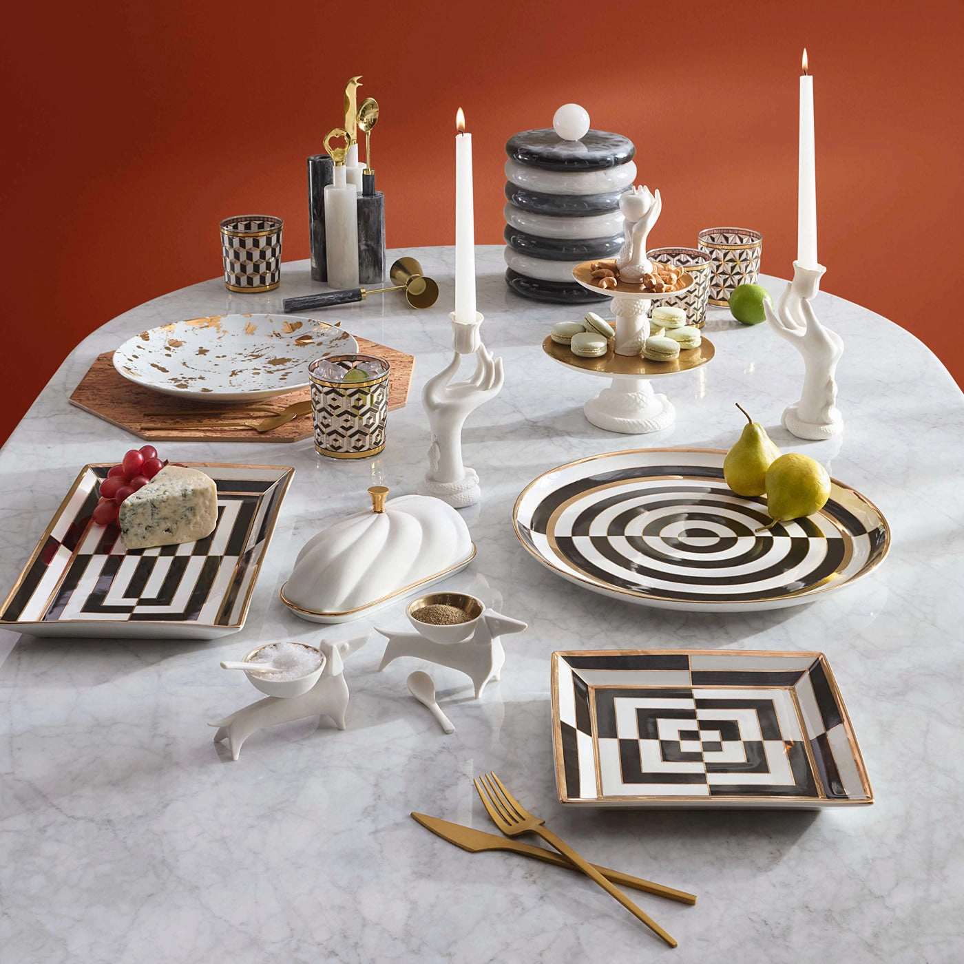 Op Art Square Serving Tray
