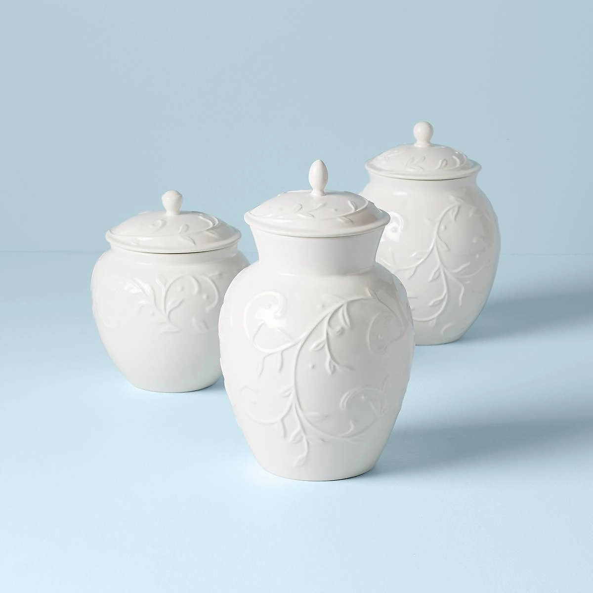 Opal Innocence Carved 3-Piece Canister Setmodern kitchen decor ,kitchen dinner set ,dinnerware 