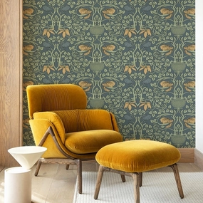 Orange and Green Floral Wall Muralnordic style wall decor