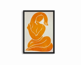 Orange Figure Print 1nordic style wall decor