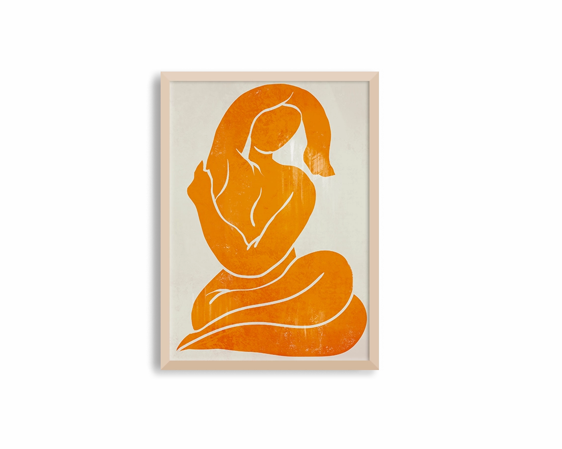 Orange Figure Print 1