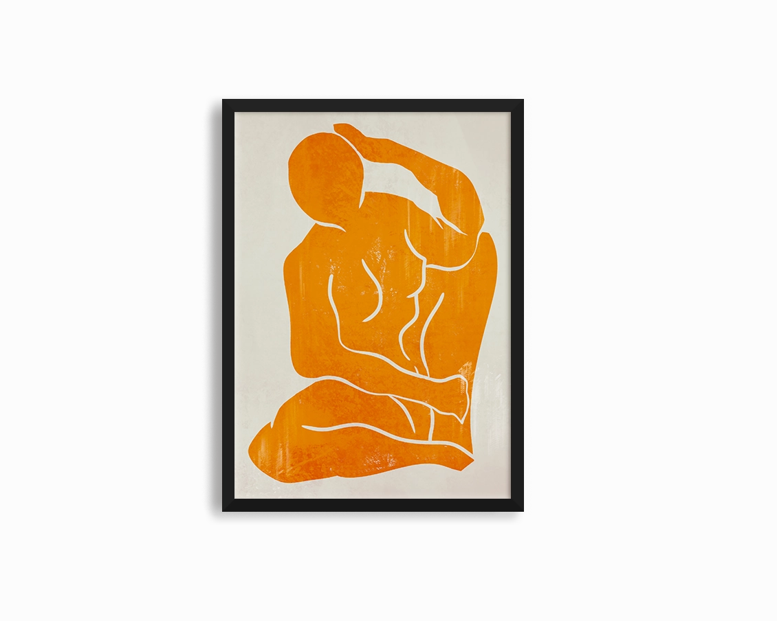 Orange Figure Print 3nordic style wall decor