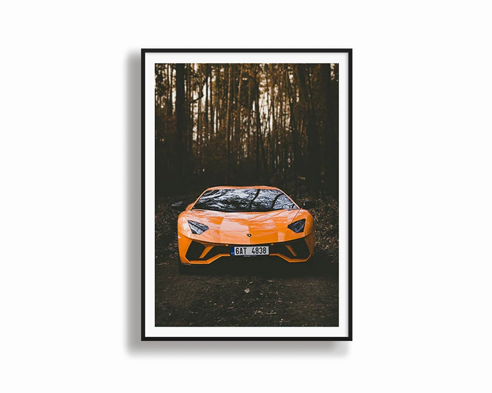 Orange Lamborghininordic style wall decor
