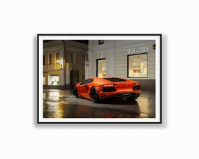 Orange Lamborghini LVmodern abstract painting decor