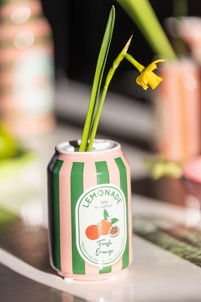 Orange Lemonade Can Vasedecorative vase ,Modern Ceramic Vase for Home Decoration 
