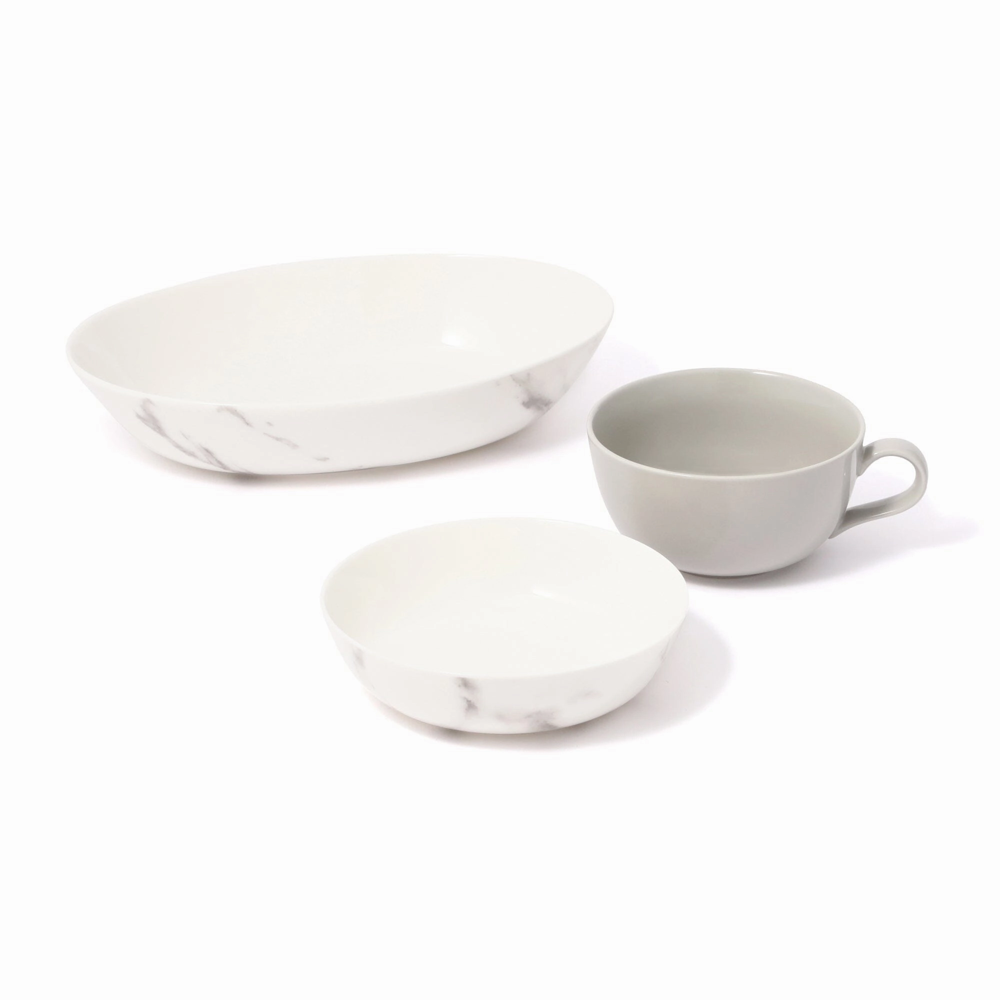 Ordi Marble Starter 3P Set Oval  Grey