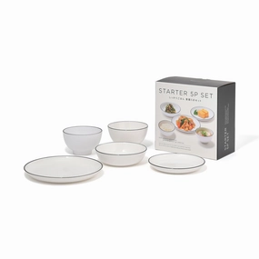 Ordi Starter 5 Piece Set Whitehand-painted ceramic bowl